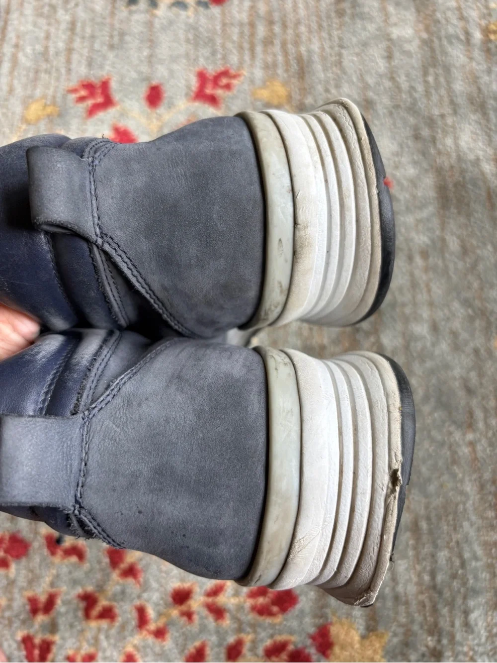 Tod’s leather sneaker boots mens 9 gray